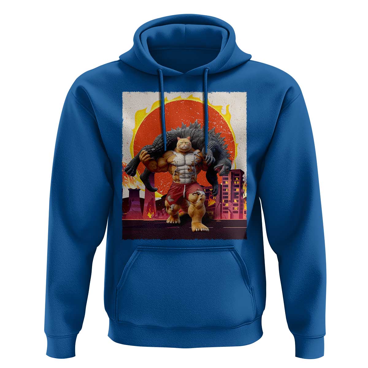 Catzilla Funny Cat Japanese Cityscape Hoodie - Wonder Print Shop