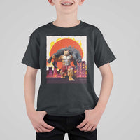 Catzilla Funny Cat Japanese Cityscape T Shirt For Kid - Wonder Print Shop