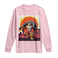 Catzilla Funny Cat Japanese Cityscape Long Sleeve Shirt - Wonder Print Shop