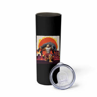 Catzilla Funny Cat Japanese Cityscape Skinny Tumbler - Wonder Print Shop