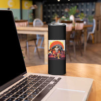 Catzilla Funny Cat Japanese Cityscape Skinny Tumbler - Wonder Print Shop