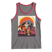 Catzilla Funny Cat Japanese Cityscape Tank Top - Wonder Print Shop