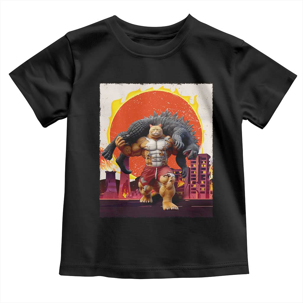 Catzilla Funny Cat Japanese Cityscape Toddler T Shirt - Wonder Print Shop