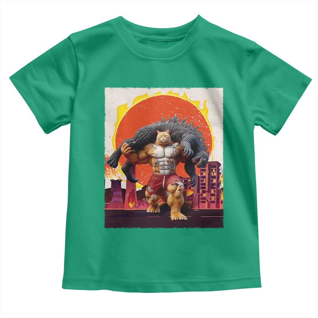 Catzilla Funny Cat Japanese Cityscape Toddler T Shirt - Wonder Print Shop