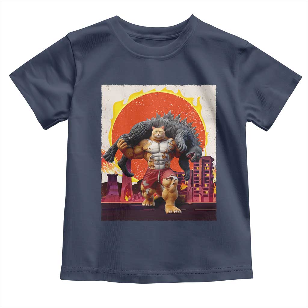 Catzilla Funny Cat Japanese Cityscape Toddler T Shirt - Wonder Print Shop