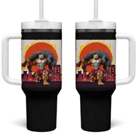 Catzilla Funny Cat Japanese Cityscape Tumbler With Handle - Wonder Print Shop