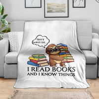 That Is What I Do I Read Books Throw Blanket Funny Sloth Book Lover - Wonder Print Shop