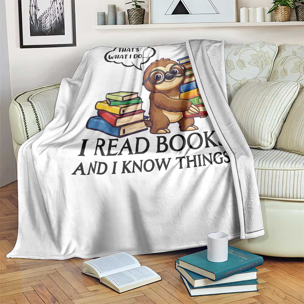 That Is What I Do I Read Books Throw Blanket Funny Sloth Book Lover - Wonder Print Shop