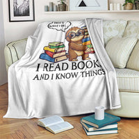 That Is What I Do I Read Books Throw Blanket Funny Sloth Book Lover - Wonder Print Shop