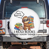 That Is What I Do I Read Books Spare Tire Cover Funny Sloth Book Lover - Wonder Print Shop