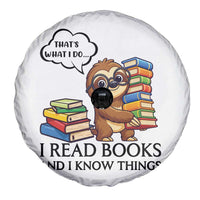 That Is What I Do I Read Books Spare Tire Cover Funny Sloth Book Lover - Wonder Print Shop