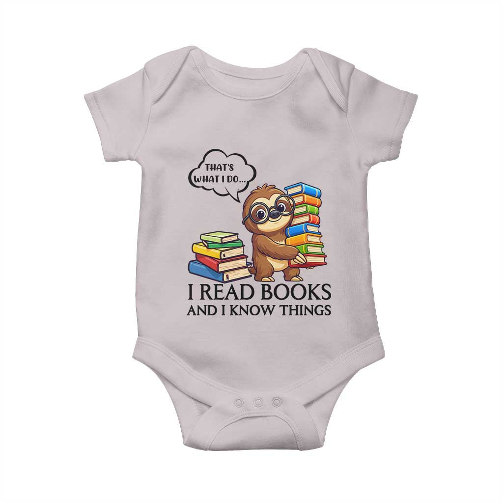 That Is What I Do I Read Books Baby Onesie Funny Sloth Book Lover - Wonder Print Shop
