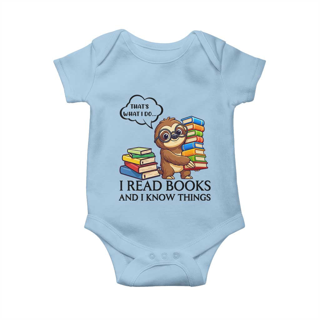 That Is What I Do I Read Books Baby Onesie Funny Sloth Book Lover - Wonder Print Shop