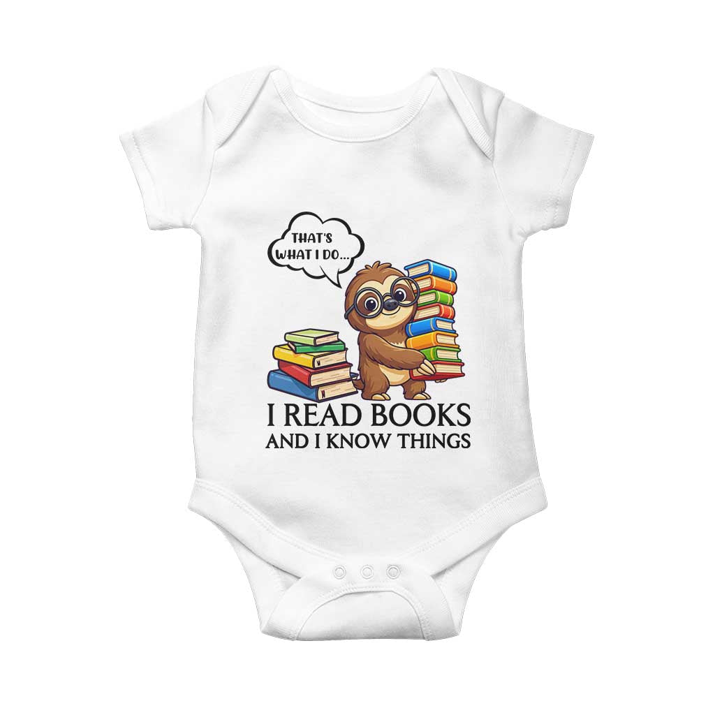 That Is What I Do I Read Books Baby Onesie Funny Sloth Book Lover - Wonder Print Shop