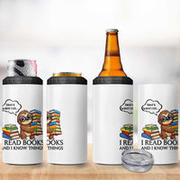 That Is What I Do I Read Books 4 in 1 Can Cooler Tumbler Funny Sloth Book Lover - Wonder Print Shop