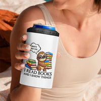 That Is What I Do I Read Books 4 in 1 Can Cooler Tumbler Funny Sloth Book Lover - Wonder Print Shop