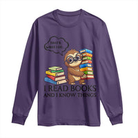 That Is What I Do I Read Books Long Sleeve Shirt Funny Sloth Book Lover - Wonder Print Shop