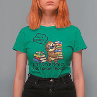 That Is What I Do I Read Books T Shirt For Women Funny Sloth Book Lover - Wonder Print Shop