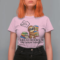 That Is What I Do I Read Books T Shirt For Women Funny Sloth Book Lover - Wonder Print Shop