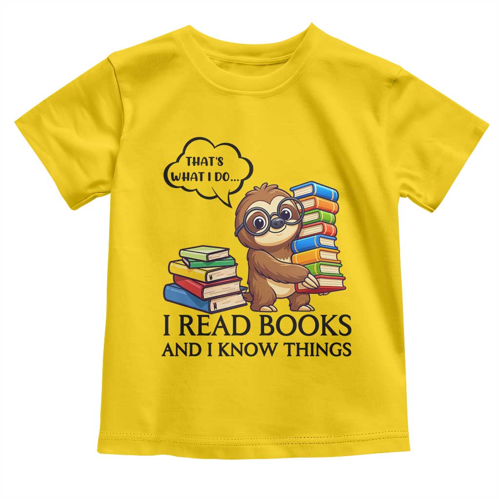 That Is What I Do I Read Books Toddler T Shirt Funny Sloth Book Lover - Wonder Print Shop