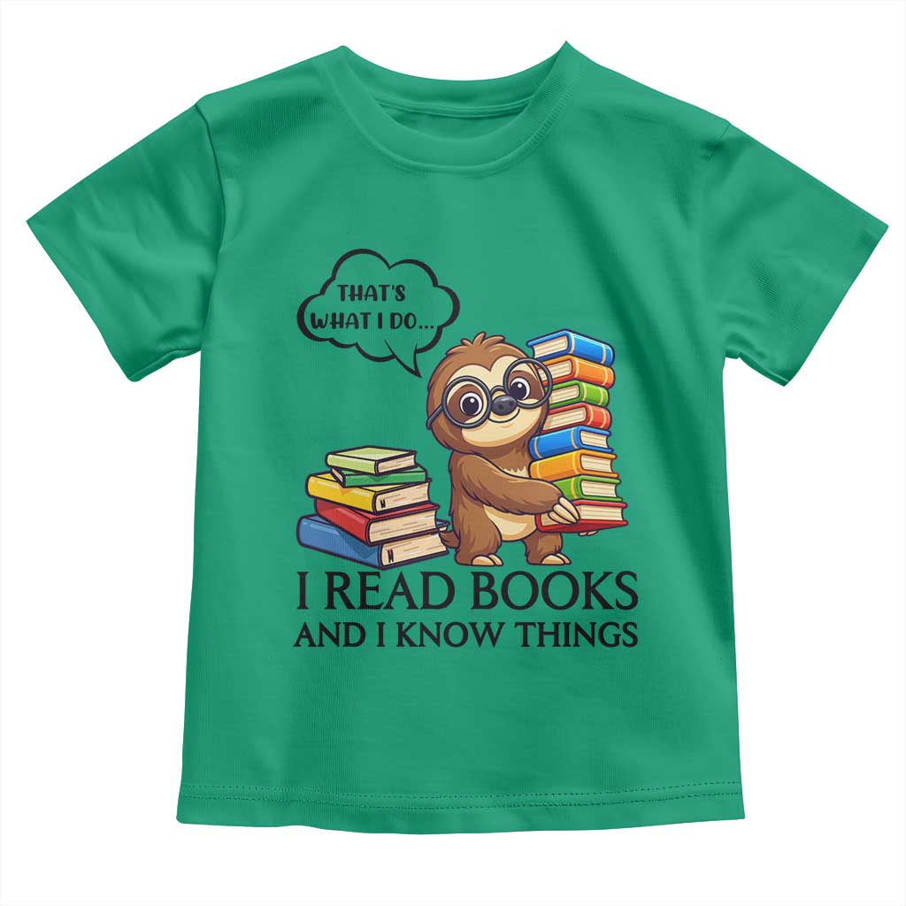 That Is What I Do I Read Books Toddler T Shirt Funny Sloth Book Lover - Wonder Print Shop