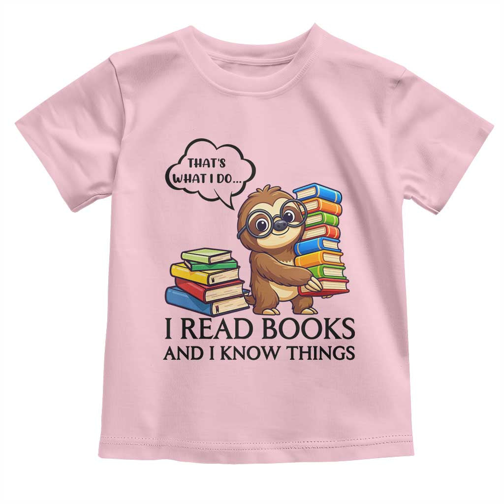 That Is What I Do I Read Books Toddler T Shirt Funny Sloth Book Lover - Wonder Print Shop