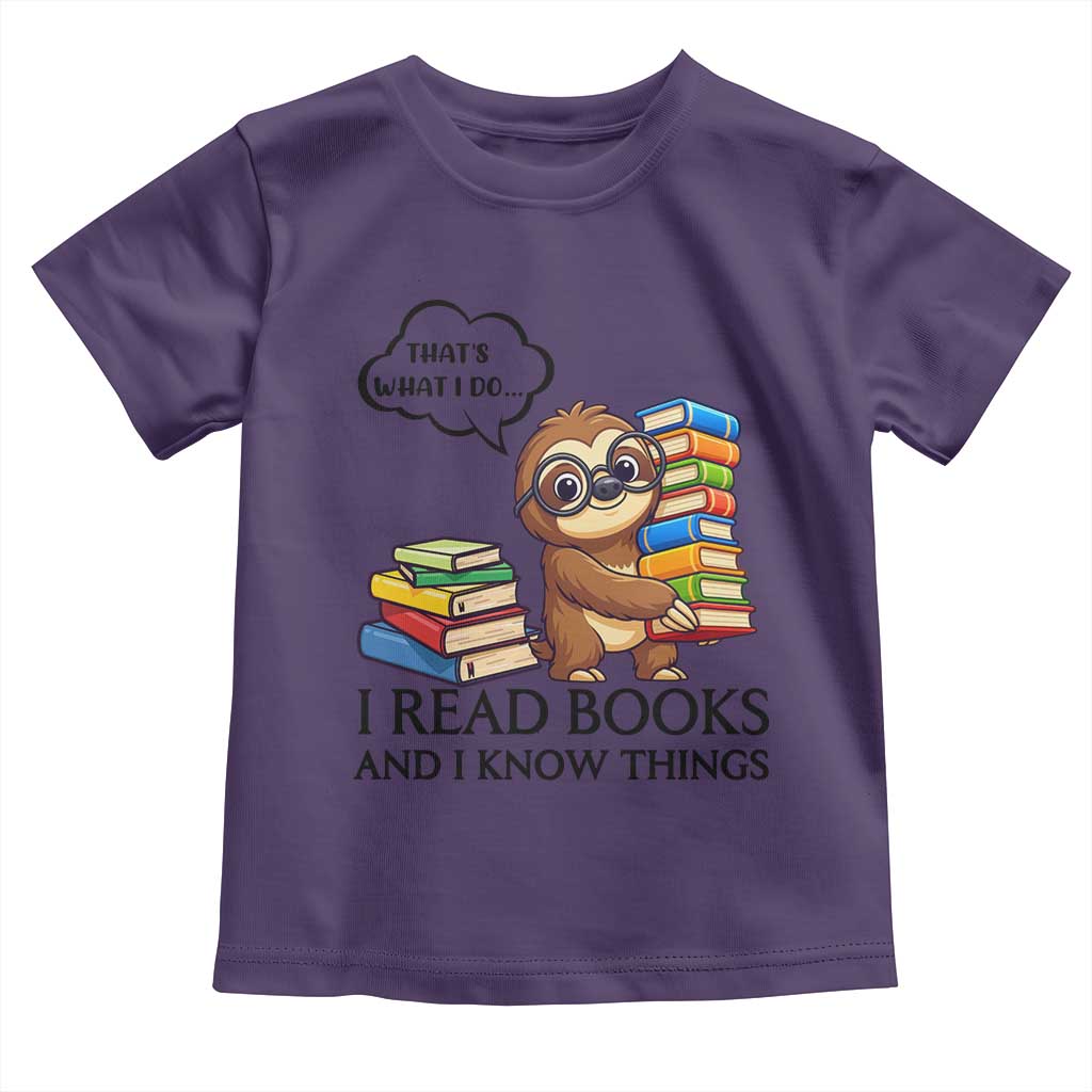 That Is What I Do I Read Books Toddler T Shirt Funny Sloth Book Lover - Wonder Print Shop