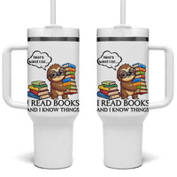 That Is What I Do I Read Books Tumbler With Handle Funny Sloth Book Lover - Wonder Print Shop