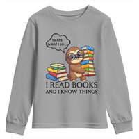That Is What I Do I Read Books Youth Sweatshirt Funny Sloth Book Lover - Wonder Print Shop