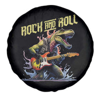 Rock And Roll Spare Tire Cover Funny Dionasaur Playing Guitar - Wonder Print Shop