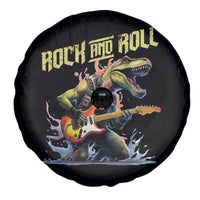 Rock And Roll Spare Tire Cover Funny Dionasaur Playing Guitar - Wonder Print Shop