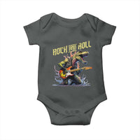 Rock And Roll Baby Onesie Funny Dionasaur Playing Guitar - Wonder Print Shop