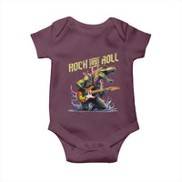 Rock And Roll Baby Onesie Funny Dionasaur Playing Guitar - Wonder Print Shop