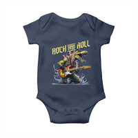 Rock And Roll Baby Onesie Funny Dionasaur Playing Guitar - Wonder Print Shop