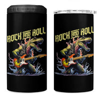 Rock And Roll 4 in 1 Can Cooler Tumbler Funny Dionasaur Playing Guitar - Wonder Print Shop
