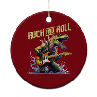 Rock And Roll Ceramic Ornament Funny Dionasaur Playing Guitar - Wonder Print Shop