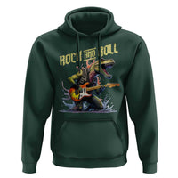 Rock And Roll Hoodie Funny Dionasaur Playing Guitar - Wonder Print Shop