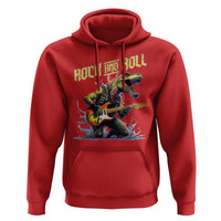 Rock And Roll Hoodie Funny Dionasaur Playing Guitar - Wonder Print Shop