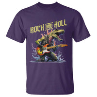 Rock And Roll T Shirt Funny Dionasaur Playing Guitar - Wonder Print Shop