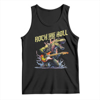 Rock And Roll Tank Top Funny Dionasaur Playing Guitar - Wonder Print Shop