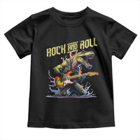 Rock And Roll Toddler T Shirt Funny Dionasaur Playing Guitar - Wonder Print Shop