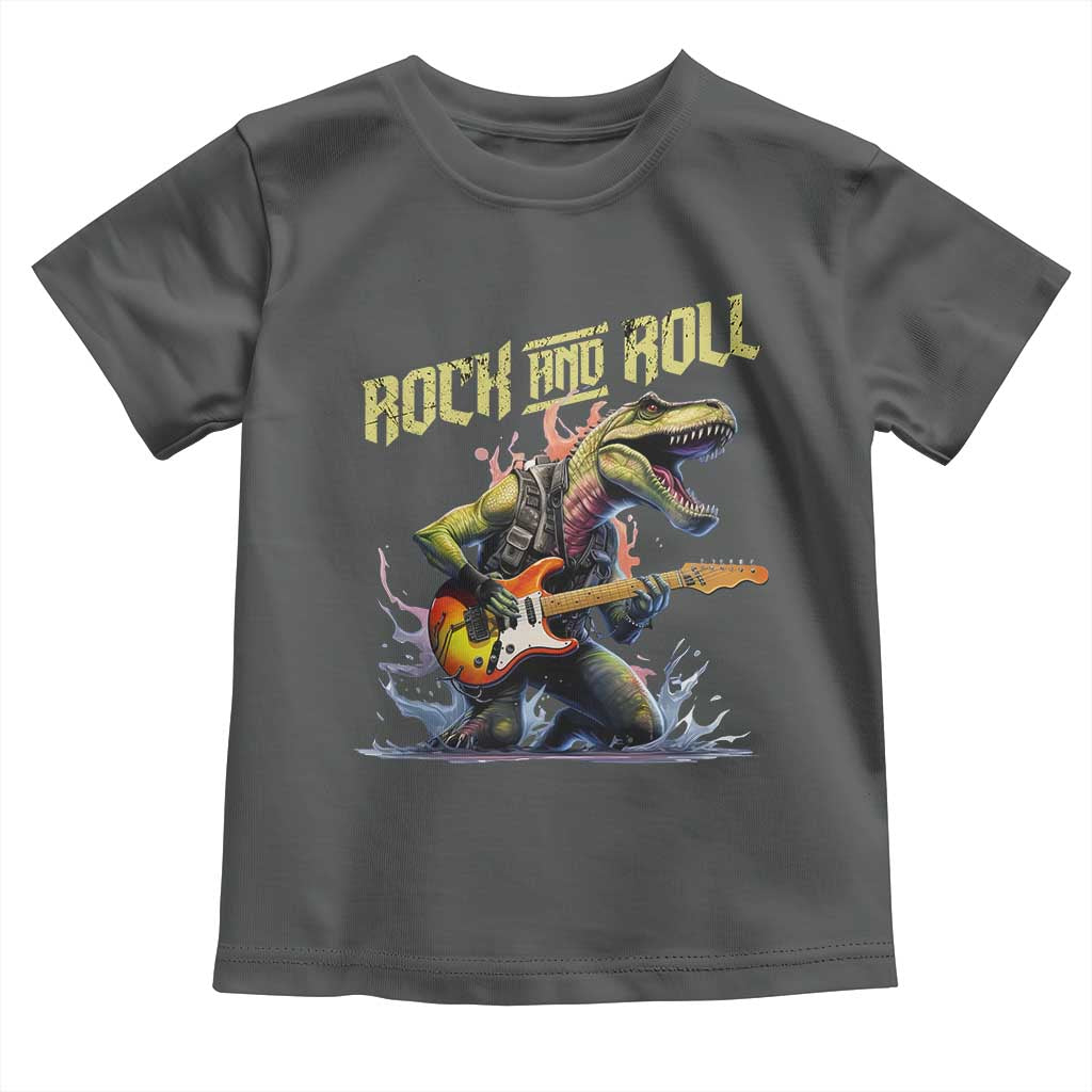 Rock And Roll Toddler T Shirt Funny Dionasaur Playing Guitar - Wonder Print Shop