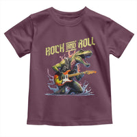 Rock And Roll Toddler T Shirt Funny Dionasaur Playing Guitar - Wonder Print Shop