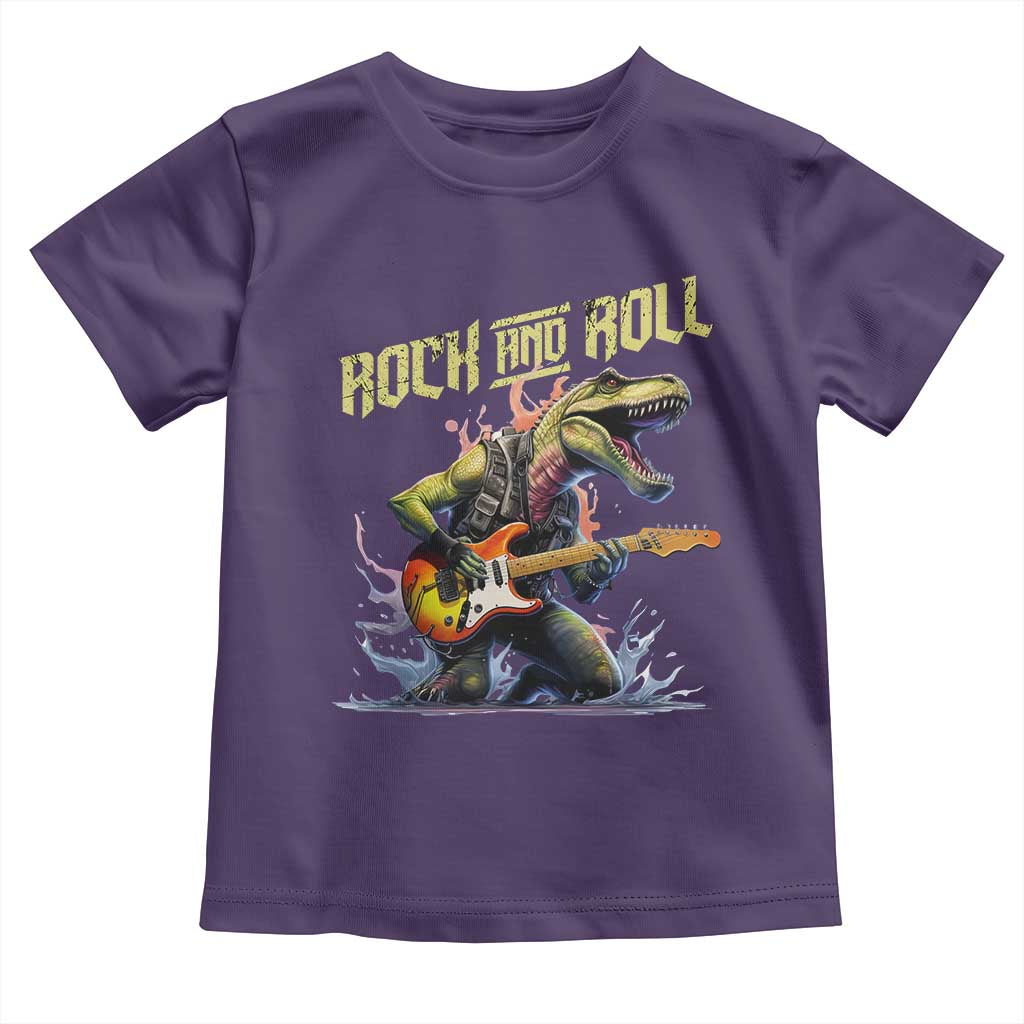 Rock And Roll Toddler T Shirt Funny Dionasaur Playing Guitar - Wonder Print Shop
