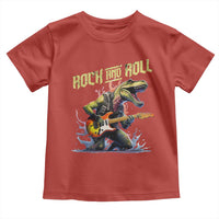 Rock And Roll Toddler T Shirt Funny Dionasaur Playing Guitar - Wonder Print Shop