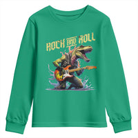 Rock And Roll Youth Sweatshirt Funny Dionasaur Playing Guitar - Wonder Print Shop