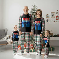 Funny Black Cat Plaid Pajama Set PAWS Parody Kitten Mouse Humorous - Wonder Print Shop