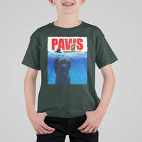 Funny Black Cat T Shirt For Kid PAWS Parody Kitten Mouse Humorous - Wonder Print Shop