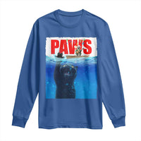 Funny Black Cat Long Sleeve Shirt PAWS Parody Kitten Mouse Humorous - Wonder Print Shop