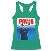 Funny Black Cat Racerback Tank Top PAWS Parody Kitten Mouse Humorous - Wonder Print Shop